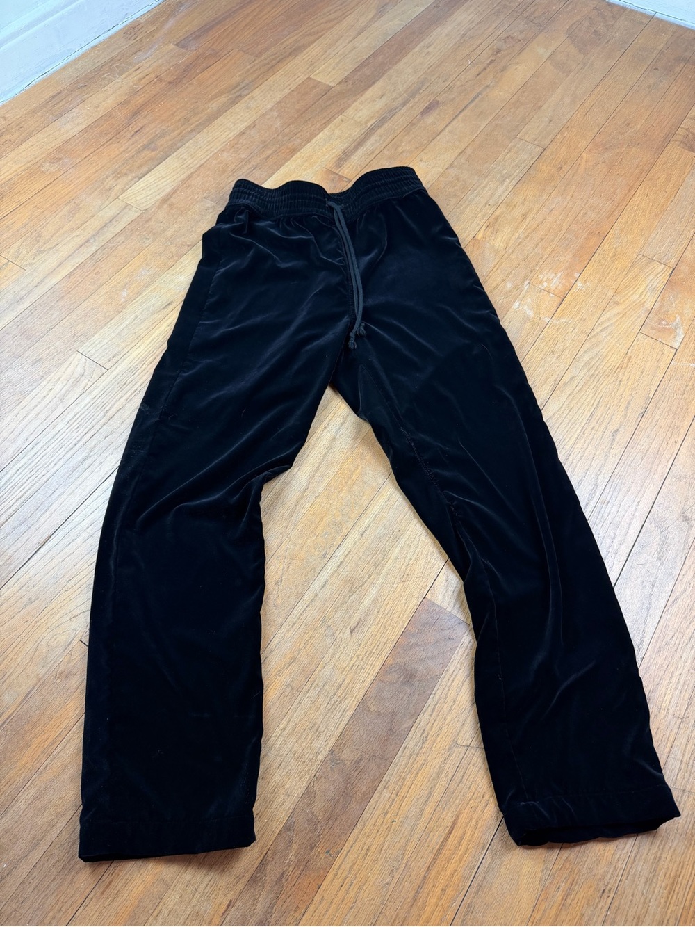 Mother The Lounger Ankle Velvet Drawstring Black Pants size small